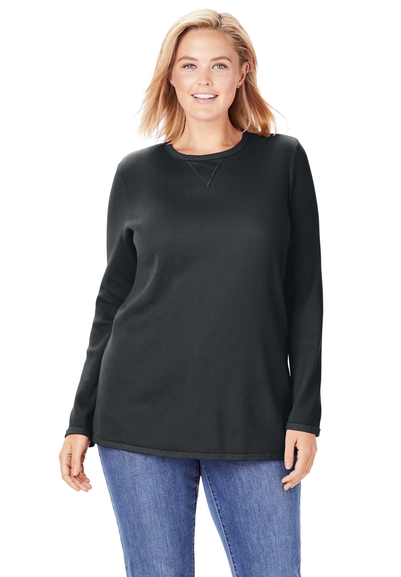 Woman Within - Woman Within Plus Size Thermal Sweatshirt