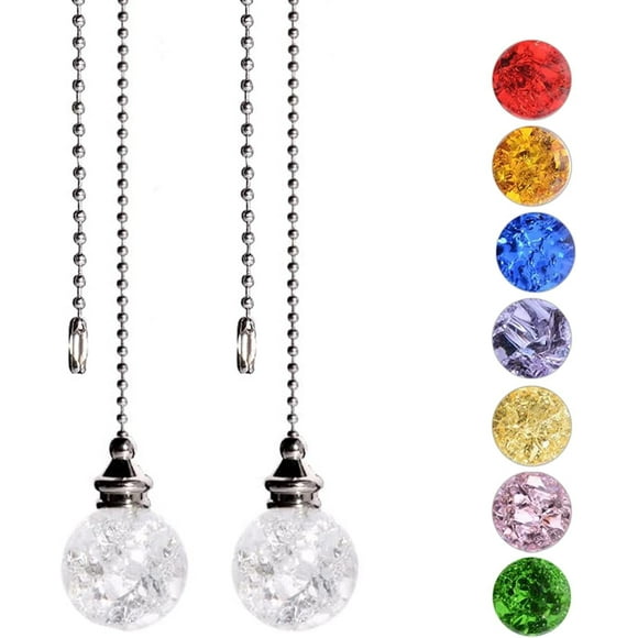 2 cadenas para ventilador de techo, extensor de cadena para ventilador de techo, cadenas para ventiladores de techo y luces, extensión de cadena para luces con cadena de bolas de 53 cm, color rosa