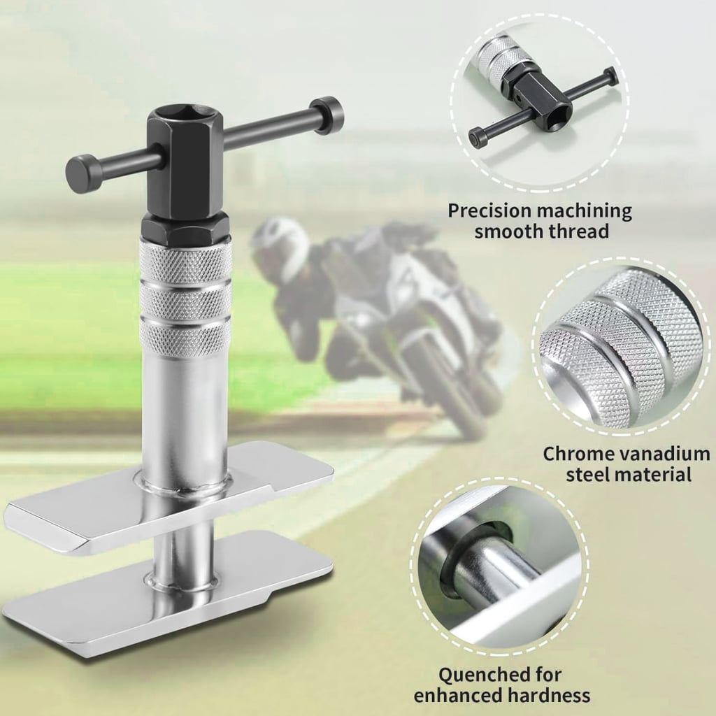 Motorcycle Brake Caliper Spreader Tool Heavy Duty Iron 500LB Capacity 30-75mm Adjustable Secure Grip