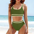 thumbnail image 6 of TEVEQ Tankini Swimsuits for Women Tummy Control Swimsuits for Women 2 Piece with Short Women's Two Swimsuit High Waisted Contrasting Colors Bikini Sets Double Shoulder Bathing Suits for 2024, 6 of 7