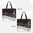 thumbnail image 2 of Fuzoiu Piano Keys With Musical Notes Print Durable Tote Bag,Shoulder Bag with Zipper Closure,Casual Tote's Handbag,for Daily Use, Shopping, School, Work, 2 of 7