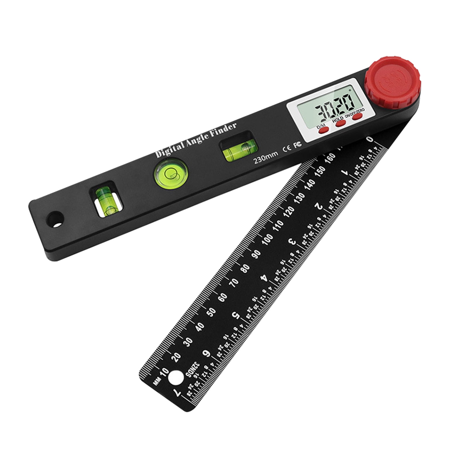 Measuring Angle Ruler 360-degrees Adjustable Digital Imperial Tools Supply 