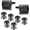 8pcs black tone, variant on 8pcs Mens Carbon Fiber Cufflinks and Shirt Studs Set Tuxedo Shirts Business Wedding Silver Black Gold Tone