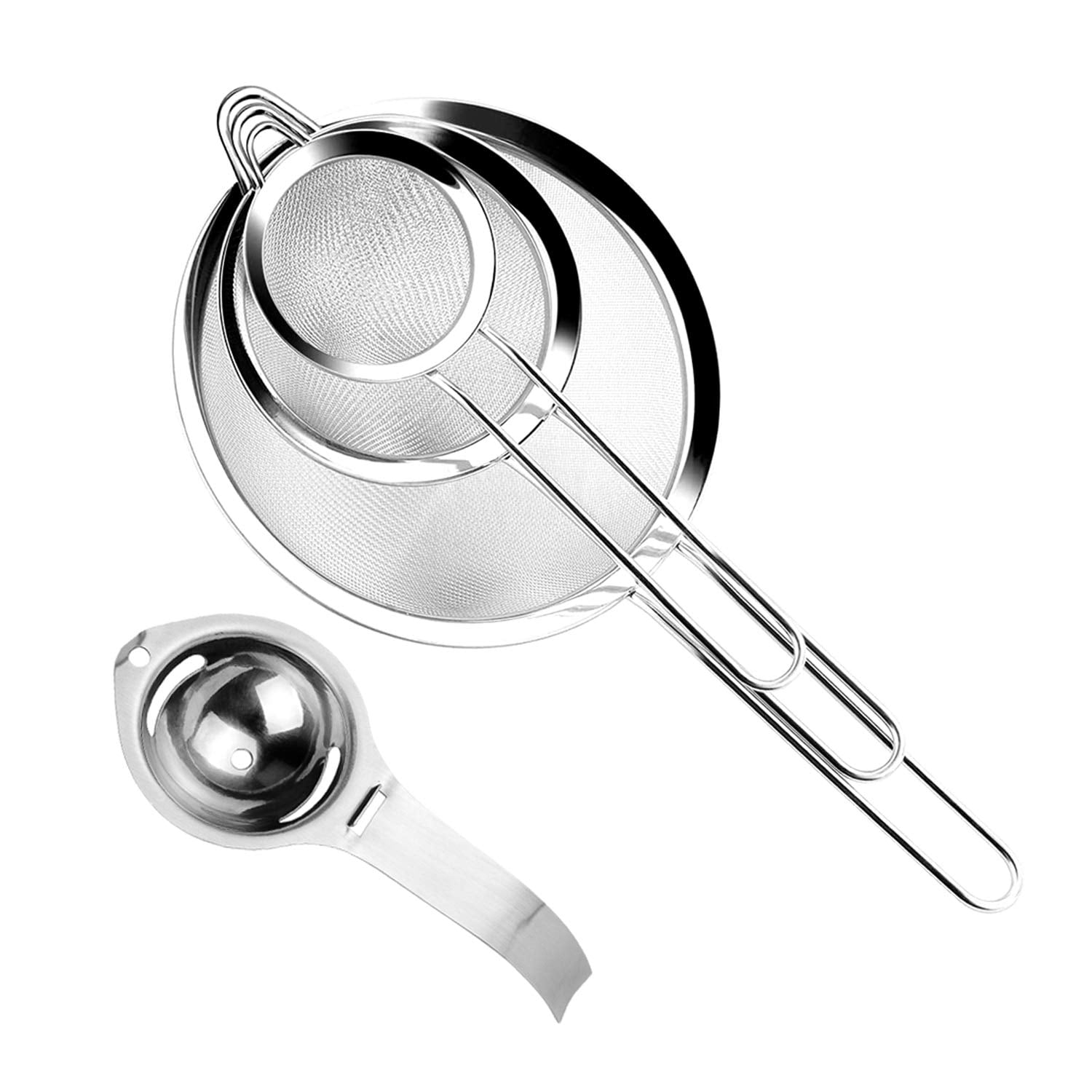 KissDate Sieve Fine Mesh,Sieves Kitchen Stainless Steel with Rim 7/12