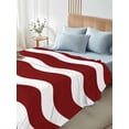 thumbnail image 4 of Red Ripple Twim XL Size Flat Sheet, Wrinkleproof & Fadeproof Cooling Flat Bed Sheet Only, Simple Red White Waves Aesthetics Breathable Soft Bedding Top Sheets 66 x 102 Inches, 4 of 8