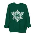 thumbnail image 2 of HOMBOM Womens Christmas Sweatshirts Crewneck Merry Cute Green Athletic Snowflake Sweatshirt for Ladies Long Sleeve, 2 of 6