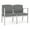 Asteroid Gray, variant on Amherst Steel Reception Waiting 2-Seat Chair / Silver Steel / Light Gray
