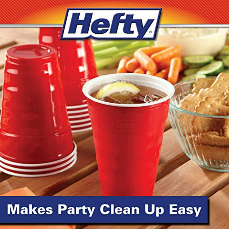 Hefty Easy Grip Disposable Plastic Party Cups 9 Oz Red Pack Of 50