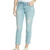 WILLIAM RAST Womens Ripped Cuffed Boyfriend Jeans