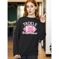 thumbnail image 2 of Tackle Breast Cancer Support Crewneck Sweatshirt, L, Black, 2 of 6