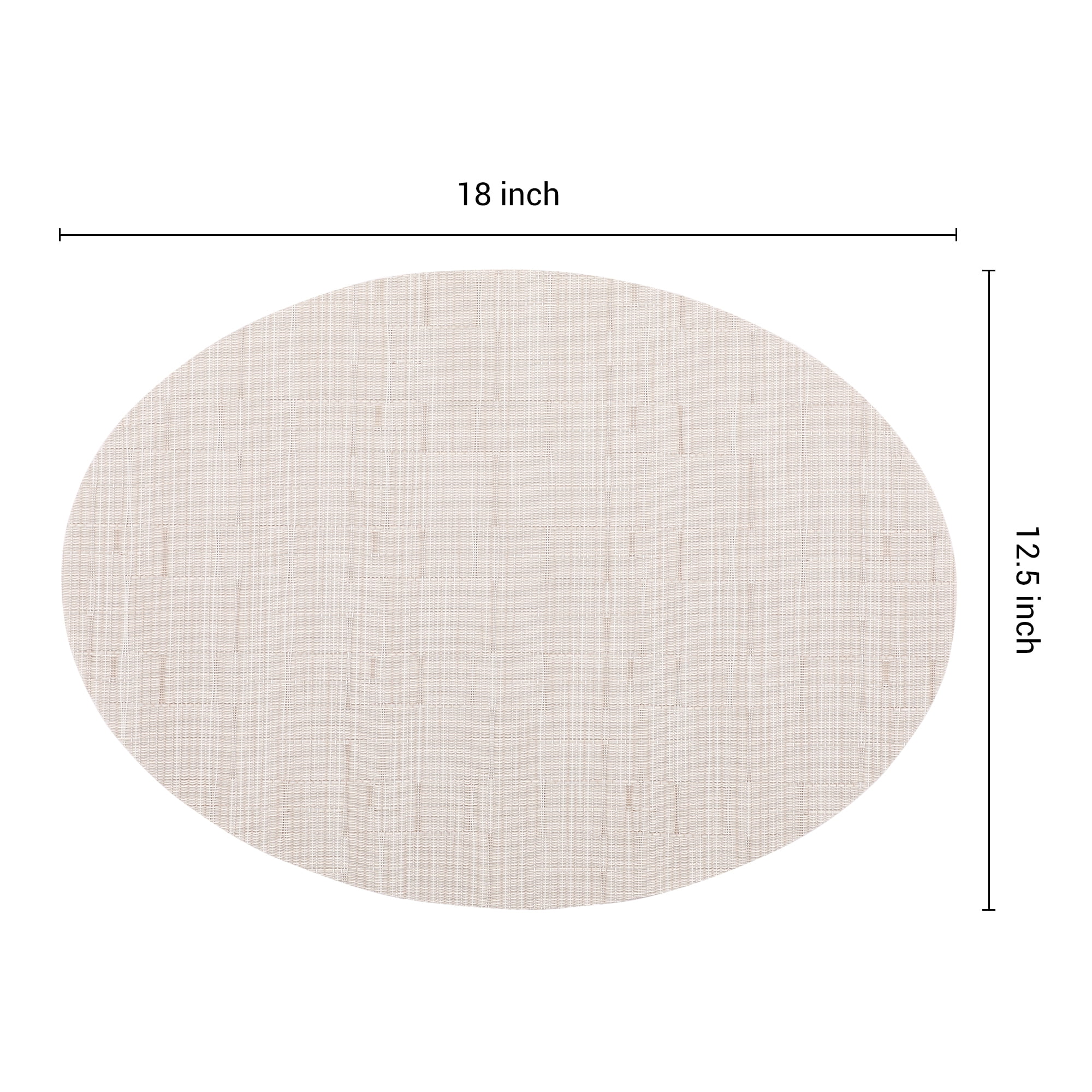 REGALWOVEN Placemats Set of 6 Oval Placemats for Kitchen Dining Table Decor Table Placemats Wipeable Table Mat Beige 18*12.5Inch