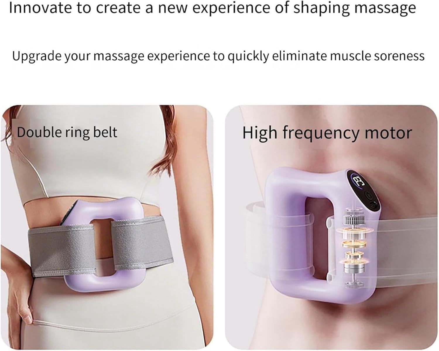 Multifunctional Fascia Ring for the Entire Body, Multifunctional Full-Body Massage Gun, Smart Fullbody Fascia Belt, 3-in-1 Electric Belt, Hands-Free Electric Massager (Blue)