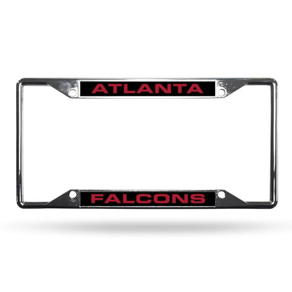 Atlanta Football Falcons All Corner EZ View Chrome Metal Laser Cut License Plate Frame