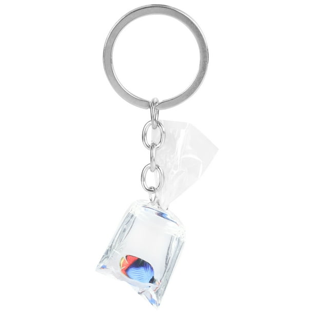 Llavero de resina con colgante de pez Tropical, llavero con bolsa de agua para peces, decoración para bolso
