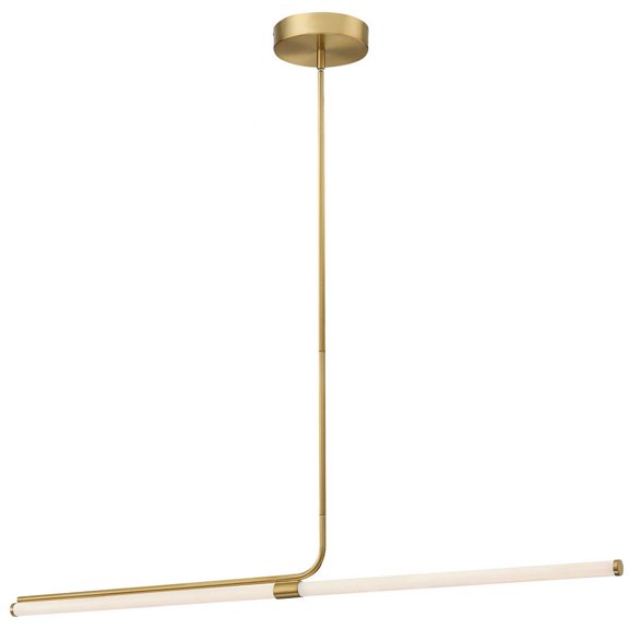 Dainolite 24W Horizontal Pendant, Aged Brass w/ White Acrylic Diffuser