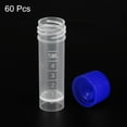 thumbnail image 3 of Uxcell 5mL Plastic Test Tubes, 60 Pack Frozen Test Tube Graduated Vial Container Storage Screw Cap, Blue Clear, 3 of 6