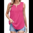 thumbnail image 3 of Camiseta de Tirantes de Verano para Mujer, Sin Mangas, Estilo Informal de Negocios, Básica, Holgada, Elegante, para el Trabajo, 2025. Rosa Roja L, 3 of 10