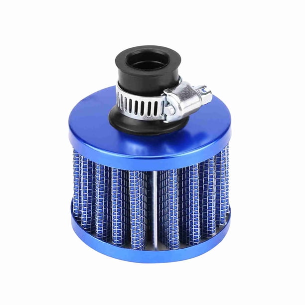 Kit de filtro de admisión de aire frío universal para coche de 12 mm, tapa de ventilación del cárter, respiradero azul