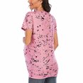 thumbnail image 3 of CKpwisy Womens Maternity Tops 2025 Summer Trendy Elegant Short Sleeve Pleated Dressy Casual Loose Nusring Tunic Tops Crewneck Pregnancy T Shirts Flowy Cute Tees, 3 of 8