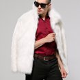 thumbnail image 2 of Hombres Sólido Casual Stand-up Collar Faux Cardigan Chaqueta de invierno de doble botonadura Abrigos Pompotops oipoqjl21450, 2 of 6
