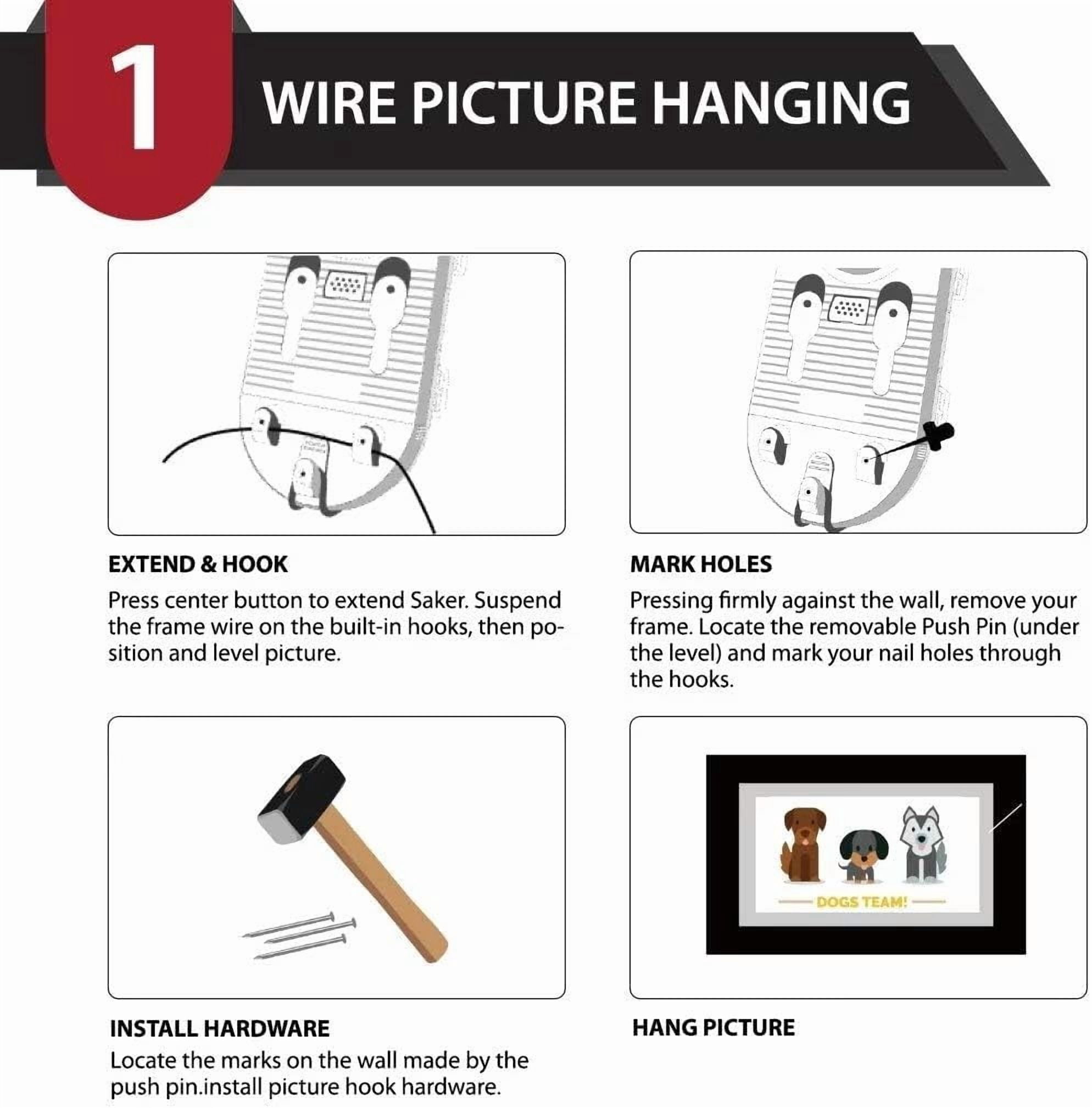 Picture Hanging Kit, HomTok All in One Picture Hanging Tool with Level, 85 PCS Picture Hanger Hardware, Perfect for Hanging Photo Frames, Mirrors, Clocks, Artwork