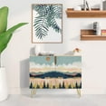 thumbnail image 2 of PixonSign Sideboard Buffet Cabinet, Kitchen Storage Cabinet with 2 Doors, Pastel Colorful Mountain Forest, Cupboard Console Table for Dining Room - 35" L x 18" W x 29" H, 2 of 5