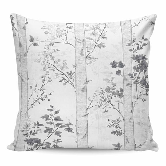 Throw Pillow Covers 26x26 Inch, Grey Branches Forest Decorative Pillow Cases for Couch Sofa Bed, Vintage Watercolor Tree Cotton Linen Square Home Decor Pillowcases with Hidden Zipper