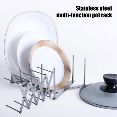 

Adjustable Steaming Rack Tools Stainless Steel Multifunction Pot Pan Lid Rack