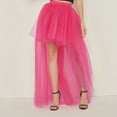 thumbnail image 6 of Women High Low Tulle Skirts Layered Mesh Tulle Skirt High Waist Princess Wedding Evening Prom Dovetail Skirts, 6 of 6