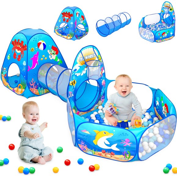 Tienda de campaña para niños, 3 piezas, SISTICKER, túnel para niños pequeños
