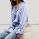 thumbnail image 5 of Sudadera de lactancia,Blusa con volantes y lazo para mujer, cuello en V y mangas acampanadas, tejido suave y transpirable, camisa informal de manga larga para uso diario y en casa, sopatenor, 5 of 9