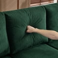 thumbnail image 5 of Ktaxon Convertible Sectional Sofa, L Shaped Couch with Storage Ottoman, Corduroy 3-Seater Couch for Small Space Living Room Light Dark Green, 5 of 6
