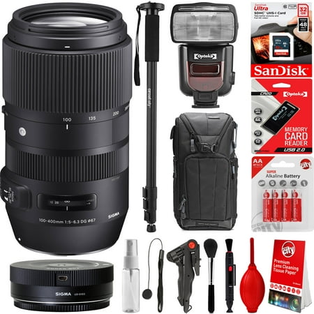 Sigma 100-400mm f/5-6.3 OS HSM Contemporary Lens for Nikon Cameras + 20PC Bundle for D810 D750 D610 D7500 D7200 D7100 D7000 D500 D5600 D5500 D5300 D5200 D5100 D3400 D3300 D3200 and