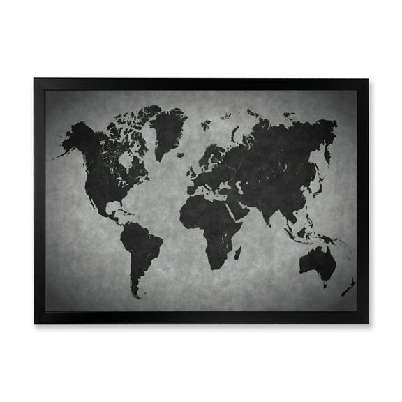 Designart 'Ancient World Map IX' Vintage Framed Art Print