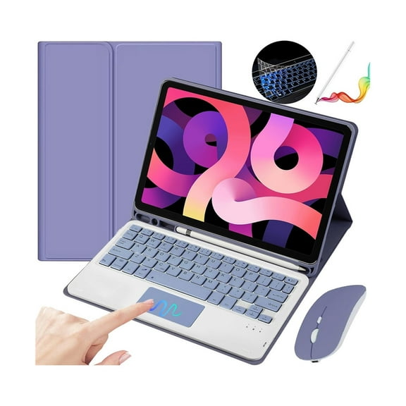 HPZZ Premium Keyboard Case with Mouse and Stylus compatible with iPad Pro 11"/Air 5/4 (10.9 Inch) - Ultimate Protection and Versatility