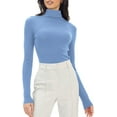 thumbnail image 1 of GHSDFBB Chandails à Col Roulé Simulé pour Femmes Manches Longues Mode Automne Basique Ajusté sous-Vêtements Thermiques Doux, 1 of 4