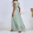 thumbnail image 4 of Oplxuo Summer Floral Maxi Dress for Women 2025 Vacation Ruffle Sleeve V Neck Wrap Spring Beach Wedding Guest Dresses, 4 of 6
