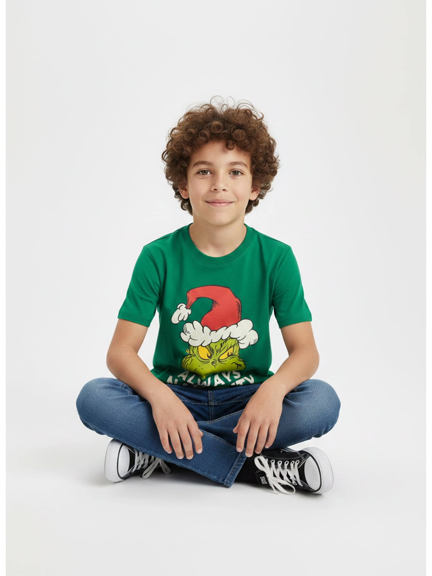 Dr. Seuss’ The Grinch, Boys' Graphic Tee with Short Sleeves, Always Naughty, Sizes XS-XXL