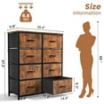 thumbnail image 5 of JONPONY Dresser for Bedroom with 8 Drawers, Tall Fabric Storage Tower, Chest of Drawers with Wood Top, Sturdy Steel Frame for Closet, Living Room, Entryway, Brown, 5 of 8