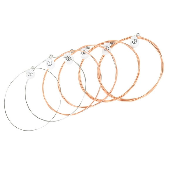 Milisten 6Pcs Assorted Color Guitar Strings Metal For Acoustic Guitar String Replacement Guitarists Supply