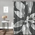 thumbnail image 2 of Pratyus Flower Pattern Black and White Modern Waterproof Shower Curtain for Country Cottage & Farmhouse Bathroom Decor 100% Polyester Fiber Bathroom Shower Curtain Set with Hooks 69x72, 2 of 7