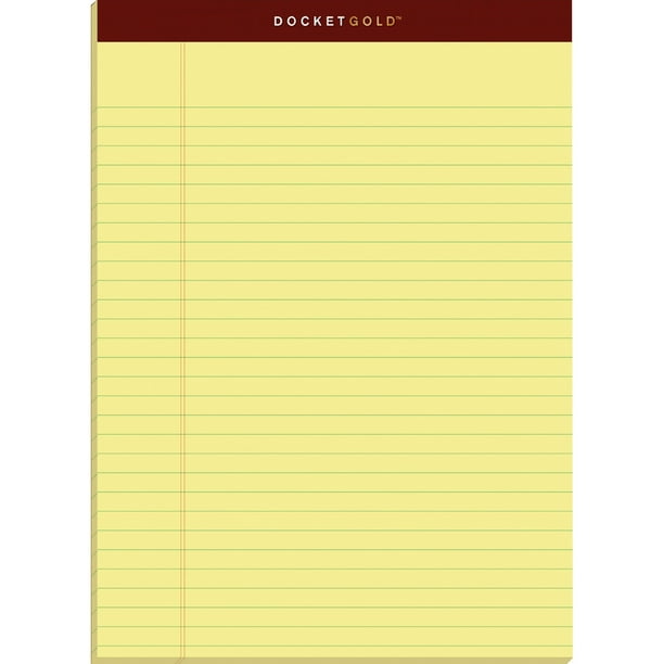 TOPS Docket Gold Legal Pads Letter, 12 / Pack (Quantity) Walmart