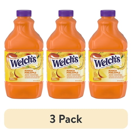 (3 pack) Welch's Mango Pineapple Juice Cocktail, 64 fl oz Bottle
