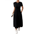 thumbnail image 3 of Women'S Short Sleeve Maxi Dresses Casual Long Dress with Pockets Black S, 3 of 7