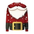 thumbnail image 4 of Feancey Spring Sales Ugly Christmas Sweatshirts for Men Funny Long Sleeve Crewneck Pullover Sweatshirt Holiday Casual Santa Claus Print Tops Xmas Gifts Wine 3XL, 4 of 5