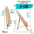 thumbnail image 2 of U.S. Art Supply 11" Small Tabletop Wood Display Stand A-Frame Artist Easel, Beechwood Tripod, Kid Student Painting Party, 2 of 5