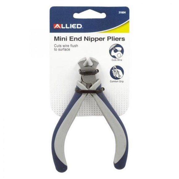 Allied International 31604 4.5 in. Mini End Nipper Pliers, Gray & Blue