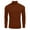Brown, variant on Men's Streak Knit Half Turtleneck Sweater Button Pocket Casual Winter Long Sleeve
