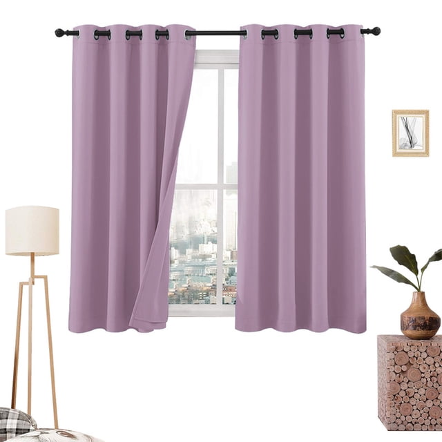 Cortinas Blackout 275cm Ancho X 160cm Alto - En 2 Páneles (Violeta)
