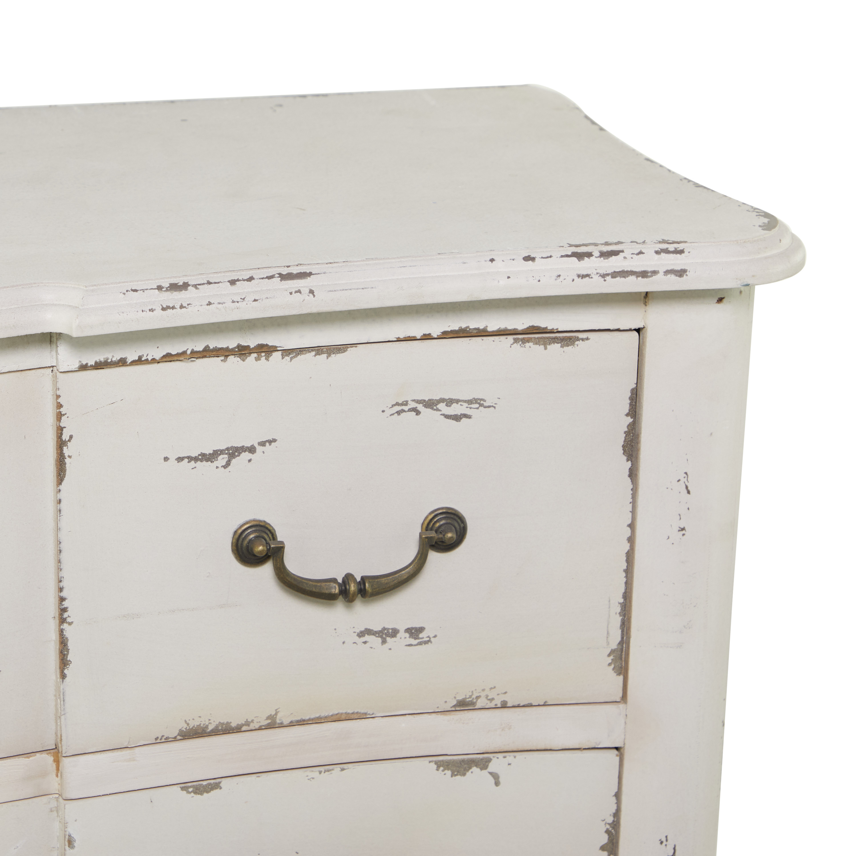 DecMode 42" x 35" Cream Wood 3 Drawers Chest, 1-Piece